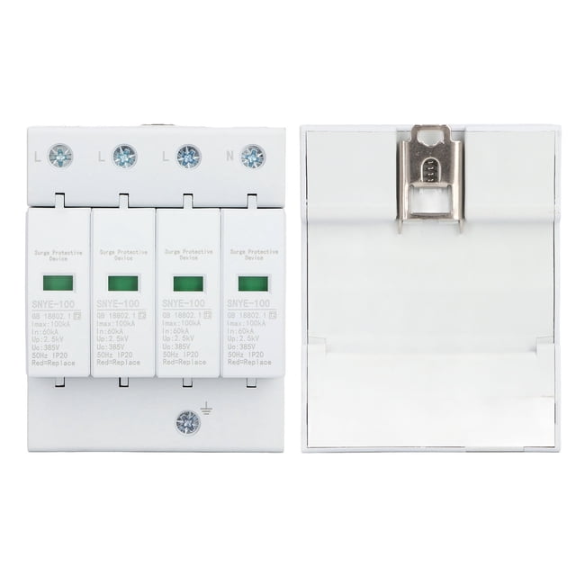 100KA Surge Protective Device, House Voltage Protector Voltage IP20 Surge Arrester Device for Distribution Box 35mm Electrical Guide Rail Installation