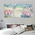 thumbnail image 3 of ONETECH  Umbrella Cove Horizontal - Light Canvas Wall Decor by Artist Paul Brent for Living Room, Bedroom, Bathroom, Kitchen, Office, Bar - Ready to Hang 12''x16''X3 Panels, 3 of 4