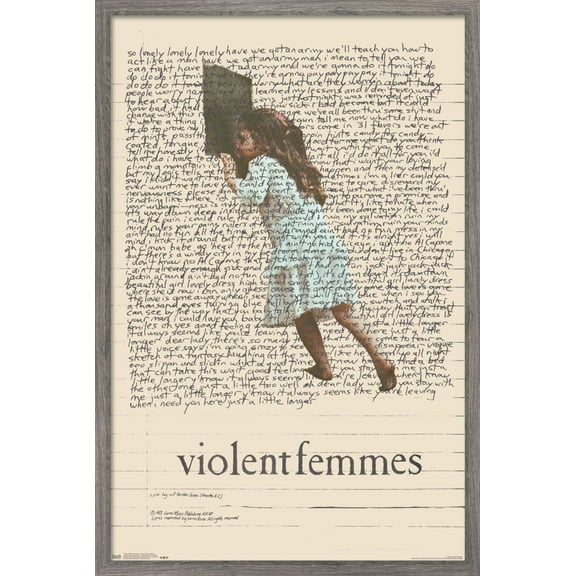 Violent Femmes - Lyric Girl Tea Towel Wall Poster, 22.375" x 34", Framed