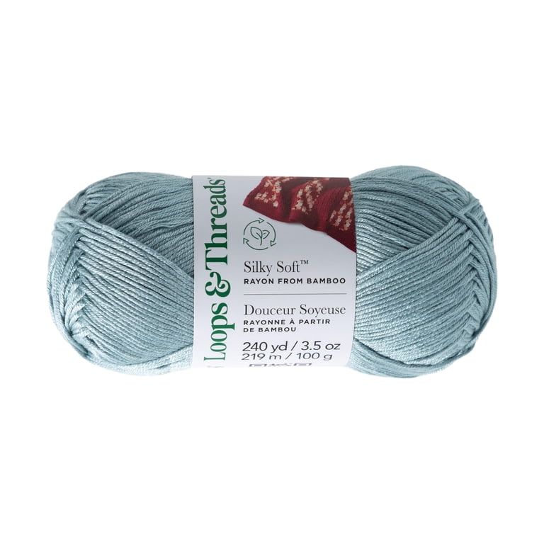 Loops & Threads Silky Soft Bamboo Yarn, Blue, 3-Pack photo 7