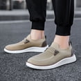 thumbnail image 4 of GLYGML Men's Black Mesh Slip-On Casual Shoes - Lightweight Breathable Loafers Product Title, 4 of 5