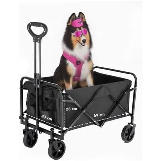 Carrito Multiusos Q Perrón Chico Plegable para Mascotas, Niños y Compras