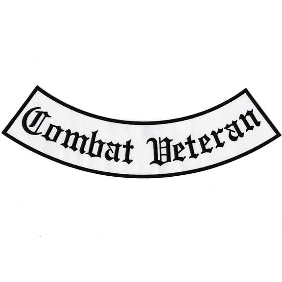 Combat Veteran Bottom Rocker 12" | US Military Vet Patch Large Embroidered for Motorcycle Jacket Iron on - by Nixon Thread Co.