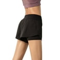 thumbnail image 2 of Women's Workout Running Shorts Quick Dry 2 in 1 Athletic Gym Shorts with Pocket, 2 of 6