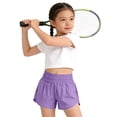 thumbnail image 6 of Liweisiy Children'S Solid Color Casual Fashion Lightweight Tennis Sport Casual Shorts For Kids Purple 6-7 Years, 6 of 8
