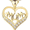 Gold, variant on Amy and Annette Sterling Silver MOM Heart Pendant Necklace with crystals from Swarovski