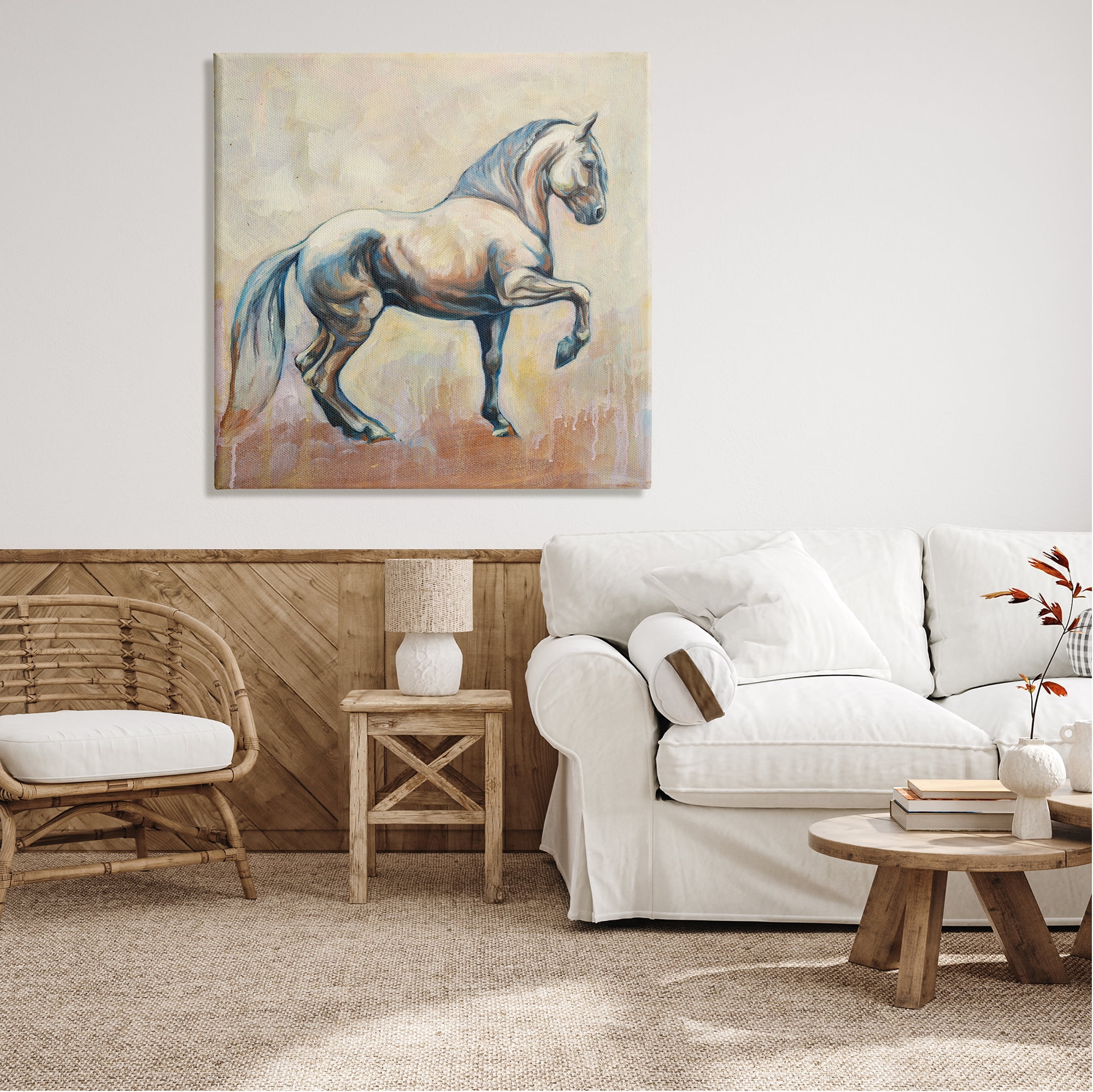 Stupell Industries Modern Prancing Stallion Animals & Insects Painting Gallery Wrapped Canvas Print Wall Art, 36 x 36