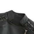 thumbnail image 6 of Women's PU Leather Motorcycle Jacket Slim Fit Coat Short Biker Jacket, 6 of 9
