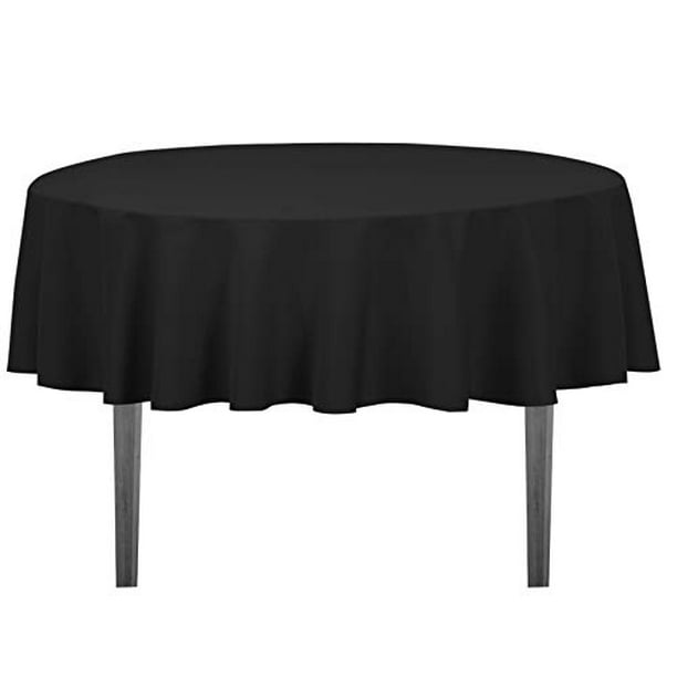 LinenTablecloth 70-Inch Rond Polyester Tablecloth Noir