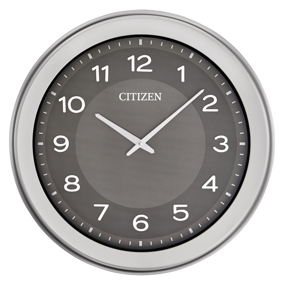 Citizen Clocks Citizen CC2051 Indoor/Outdoor Wall Clock, SilverTone