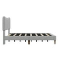 thumbnail image 3 of Tripp Modern Full Platform Bed Frame with Channel Tufted Headboard Gray, 3 of 9