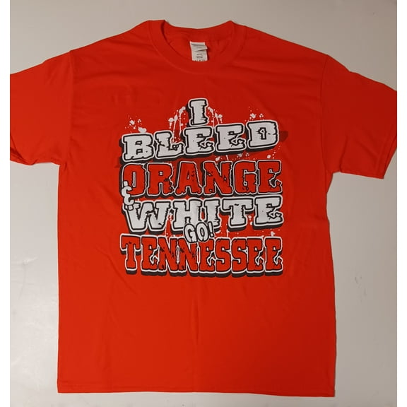 Tennessee Football "I Bleed Orange and White - GO Tennessee!" ORANGE T-shirt-1| Size| X-Large
