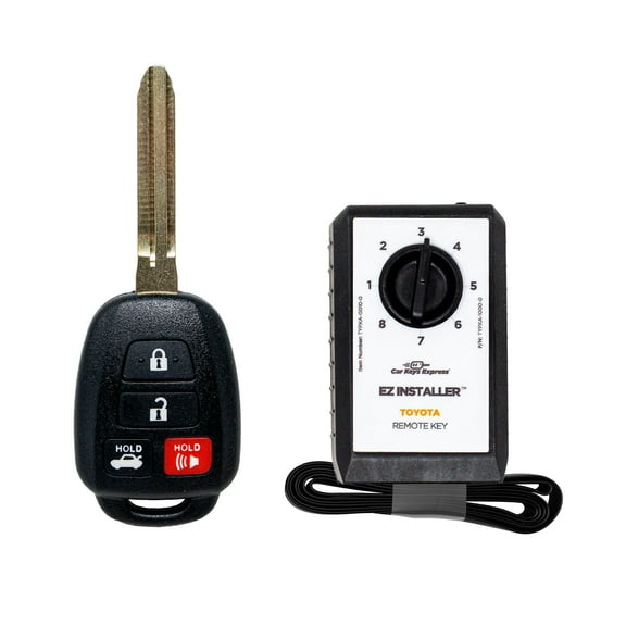Car Keys Express Toyota Simple Key - 4 Button Remote and Key Combo with Trunk Car Key Fob