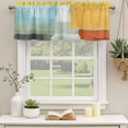 thumbnail image 3 of Teal Yellow Valances for Windows, Orange Oil Painting Modern Abstract Geometric Light Filtering Kitchen Curtains, Rod Pocket Window Valance Curtains for Living Room Bedroom, 60" W x 18" L, 2 Panels, 3 of 9