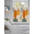 thumbnail image 3 of Boho Geometric 2 Panel Kitchen Curtains for Windows, Middle Century Abstract Leaves Stripes Bathroom Privacy Curtain, Home Décor Window Treatment for Bedroom/Living Room 55"x45", 3 of 6