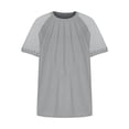 thumbnail image 5 of Tdoqot Womens Trendy Plus Size Tops- Pleats Crewneck Casual Lace Short Sleeve Summer Shirts Blouses Gray Size 3XL, 5 of 7