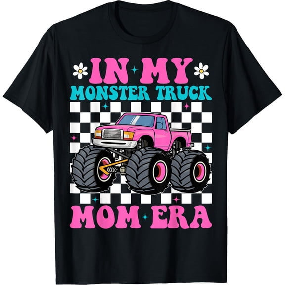 Groovy Monster Truck Mom Era Offroad T Shirt Size S-5XL