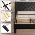 thumbnail image 5 of iPormis King Size Bed Frame with Diamond Button Tufted Wingback Headboard, Upholstered Platform Bed Frame with Strong Wood Slat Support, No Box Spring Needed,Black, 5 of 8