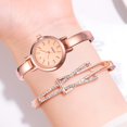 thumbnail image 3 of Reloj de cuarzo con correa de aleación de moda, escalas precisas, elegante reloj de pulsera femenino (oro rosa), 3 of 5