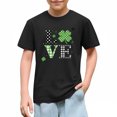 thumbnail image 3 of St. Patrick's Day Shirt for Girls Kids Shamrock Graphic T-Shirt Cotton Short Sleeve Love Print Top,Size 4 T, 3 of 8