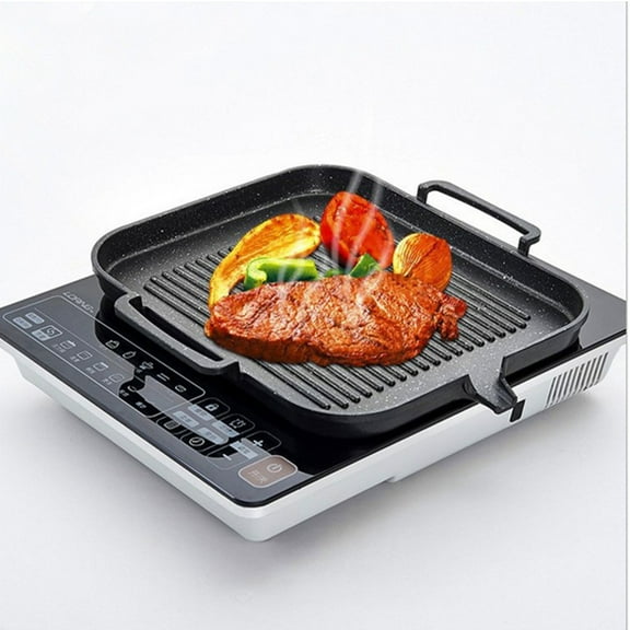 FELTECHELECTR Induction Griddle Pan Baking Pan Aluminum Grilling Frying Oil Drainage 1PC .81x9.84in For Home Users