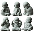 thumbnail image 6 of Wuweikeji Small Wise Buddha Monk Figurines Ornaments Statues See Speak Hear No Evil, Yard, Garden & Outdoor Living, 6 of 11