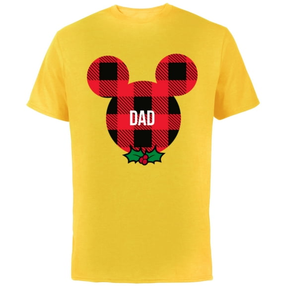 Disney Mickey Mouse DAD Holiday Family - Short Sleeve Cotton T-Shirt for Adults- Customized-Yellow