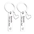 thumbnail image 2 of 2pcs Key Rings Heart Pendant Practical Chic Stainless Steel Key Holder for Parents Father's Day Mother's Day, 2 of 8