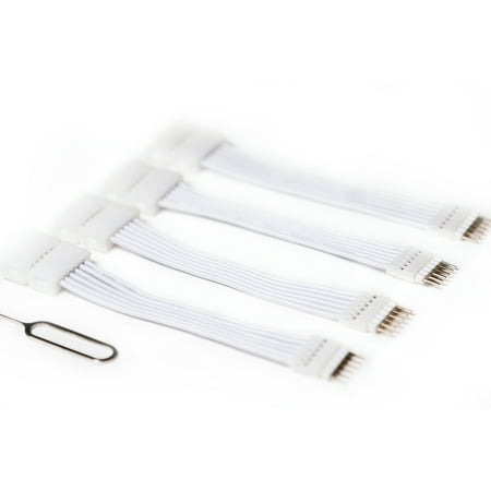 - Cut-End to 6-Pin Extension Connector for Philips Hue Lightstrip Plus (2 inch/50 mm, 4 Pack, White)