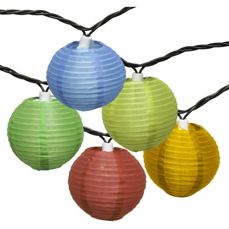Mainstays 10 Count Multicolor Fabric Lantern String Lights