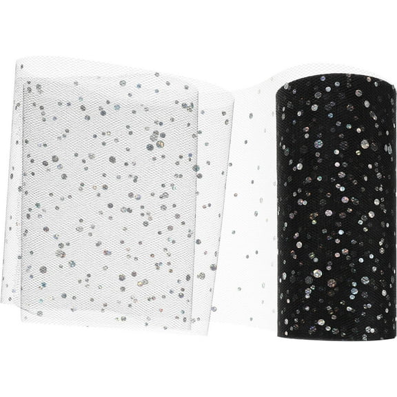 PAMINGONO Black Tulle Ribbon Roll, Mesh Gauze for Wrapping, Party Decorations, Crafts and Floral Arrangements