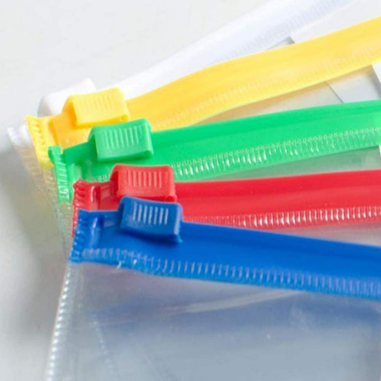 DoTebpa 15pcs 5 Colors Small Plastic Zip Document,Clear Plastic Pouch with Zipper for Receipt,Check,Pencil,Mini Tool
