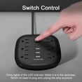 thumbnail image 4 of Gzxs Surge Protector Power Strip with 3 USB Ports & 6 AC Outlets, 5 ft Long Extension Cord Muti-purpose Desktop Charging Station for Home Travel Office, Black, 4 of 8