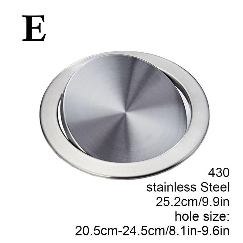 Stainless Steel Flush Recessed Built-in Balance Swing Flap Lid Cover Trash Bin 