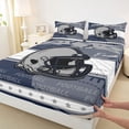 thumbnail image 3 of jejeloiu Football Game Twin Sheet Sets,Deepblue White Gray Bedding For Teens 3 Pieces, 3 of 7