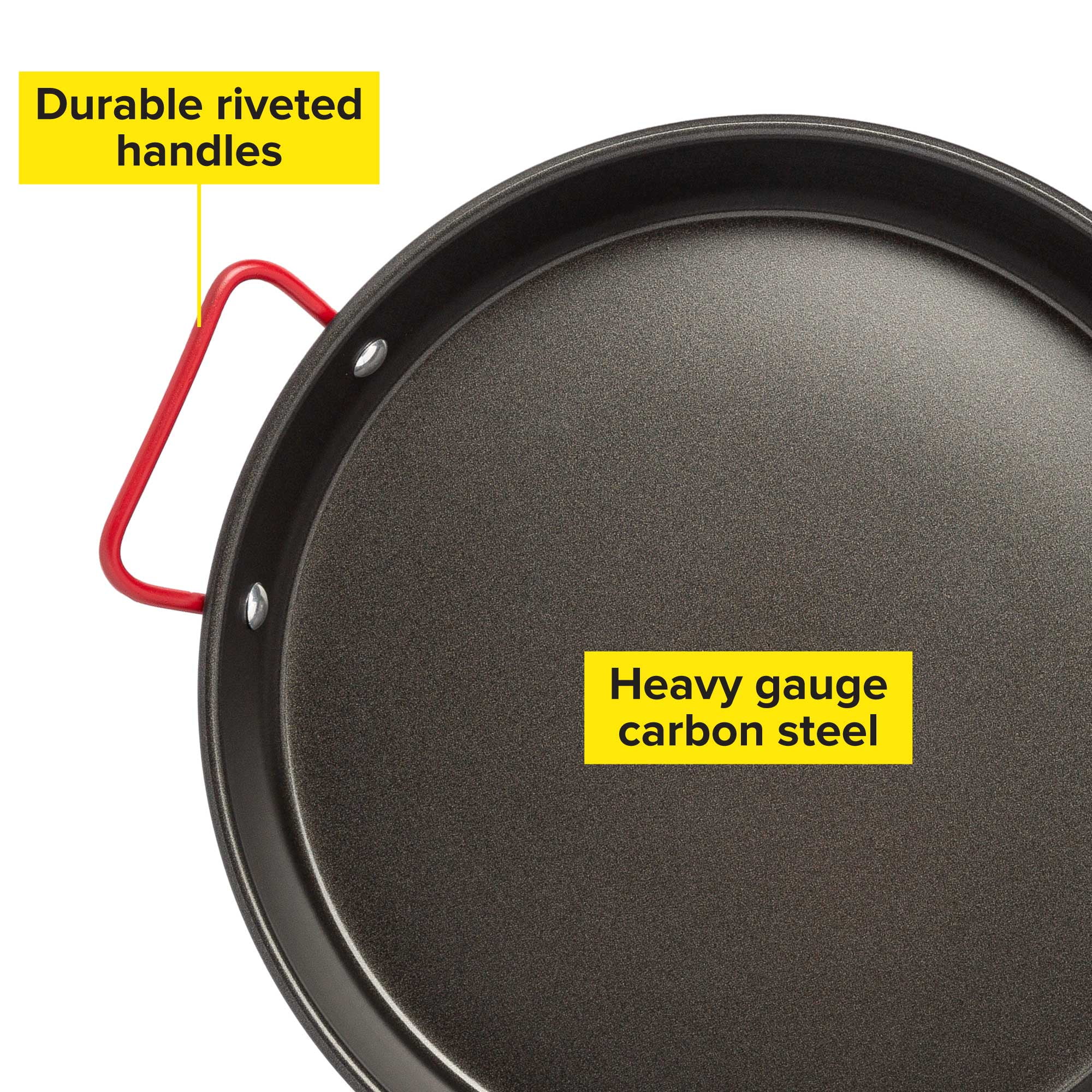 Tasty Non-Stick Multipurpose Pan, Heavy Gauge Carbon Steel, Stovetop, Oven and Gas Grill Safe Up to 450°F, Premium Non-Stick Coating, 12"