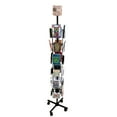 thumbnail image 1 of FixtureDisplays® Greeting Card Rack 24-Pocket 6" Wide Pocket (Fits 5x7" Cards with Envelop) CD DVD Metal Display Stand Spinning Floor Stand 11703-BLACK, 1 of 8