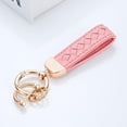 thumbnail image 6 of 2 Pack Genuine Leather Car Keychain, Handmade Knit Sheepskin Key chains for Women, Universal Key Fob Holder with 360 Degree Rotatable, Anti-Lost D-Ring, 4 Keyrings and 2 Screwdriver, 6 of 7
