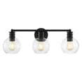 thumbnail image 5 of SAFAVIEH Sunetta 3-Light LED Black Iron Wall Sconce with Clear Shade, 5 of 7