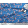 thumbnail image 2 of Soimoi Tissu Rayonne Floral & Bleu Oiseau Tissu Imprimé 1 Yard 56 Inch Wide, 2 of 3