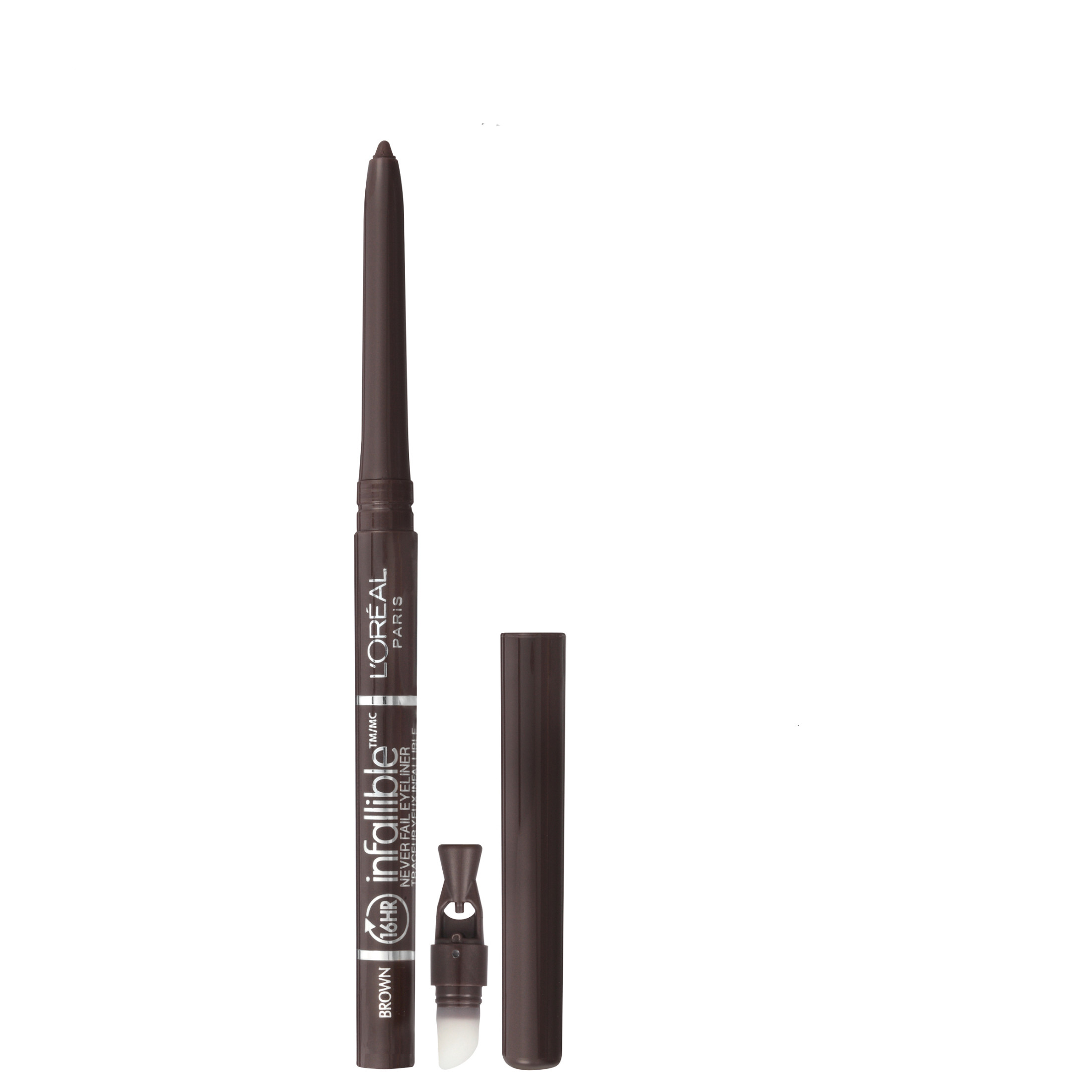 L'Oreal Paris Infallible Never Fail Pencil Eyeliner with Built-In Sharpener, Black Brown, 0.01 fl oz