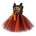 thumbnail image 4 of Odeerbi Kids Girls Halloween Dresses Stage Performance Dress Outfits Children's Carnival Party Pumpkin Princess Skirt Orange, 4 of 7