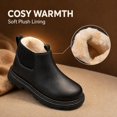 thumbnail image 5 of Otqutp Boys Girls Winter Chelsea Boots Side Zipper Warm Fleece Lined Ankle Boots Kids Non Slip Fashion Boots for Cold Weather, 5 of 6