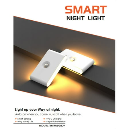 

Stable Led Night Light with Convenient Type-C Charging for Hallway Bedroom Kids Room Ordinary Paragraph Circular Lens