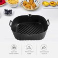 thumbnail image 4 of Olla De Freidora De Aire De Silicona Air Fryer - Olla de silicona reutilizable antiadherente para hornear en familia (negro cuadrado), 4 of 6