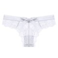 thumbnail image 3 of Gibobby Ropa interior hipster para mujer Mujeres cortadas Sexy Lace Thong Mujeres de cintura baja Ladies calzoncillos(Blanco， S), 3 of 5