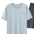 thumbnail image 4 of UVEASISHA Mens Pajama Shorts Set Big and Tall Modal Sleepwear and Short Pants Lounge Sets Cozy Casual Pjs Two Piece with Pockets Summer Outfits Green L, 4 of 5