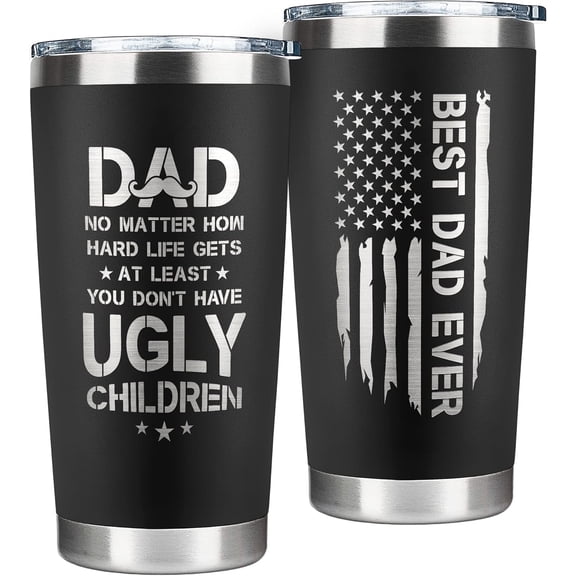 Gifts for Dad from Daughter, Son - Fathers Day Gift for Dad - Birthday, Father's Day, Christmas Gifts for Dads - New Papa Daddy Stepdad Ideas for Men - 20 Oz Stainless Steel 2-sided Tumbler