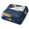 thumbnail image 2 of Blue Painted Marble Throw Blanket Ultra Soft Warm All Season Marbling Painting Decorative Fleece Blankets for Bed Chair Car Sofa Couch Bedroom 60"X50", 2 of 6