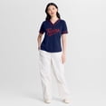 thumbnail image 3 of Women's Fanatics Navy Minnesota Twins Diva Race Ahead Raglan V-Neck T-Shirt, 3 of 5